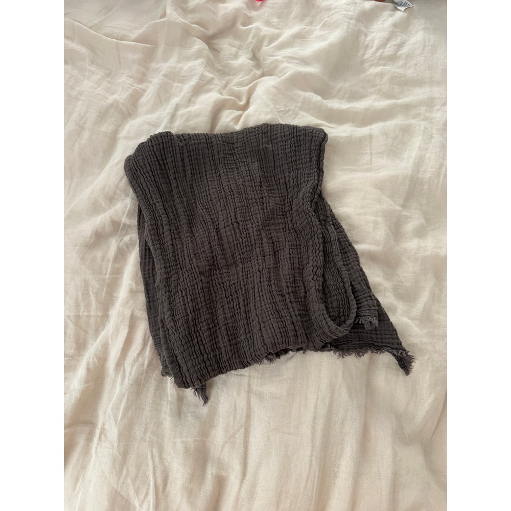 Laude the Label Brown Cotton Gauze Scarf